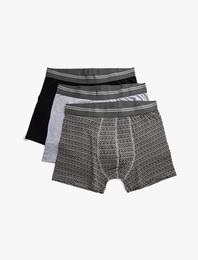 Desenli 3'lü Boxer