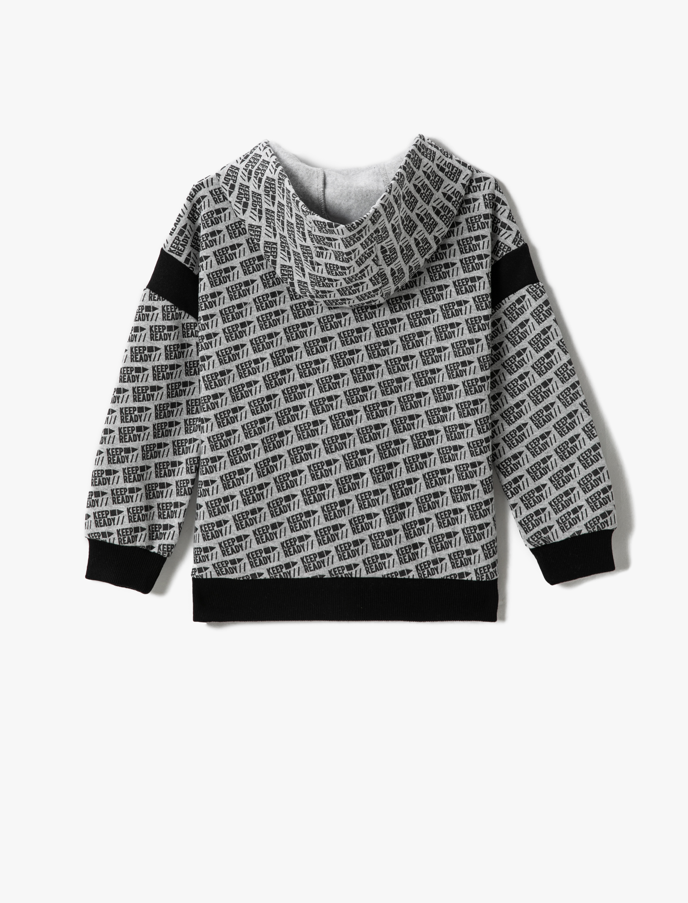  Erkek Çocuk Fermuarlı Kapüşonlu Hırka Baskılı