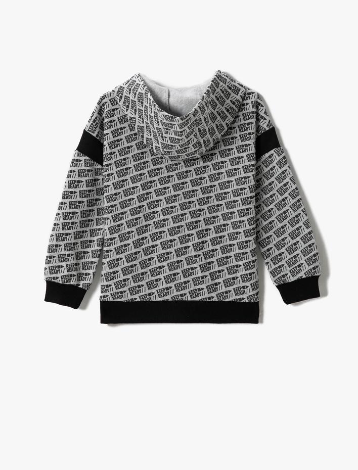 Erkek Çocuk Fermuarlı Kapüşonlu Hırka Baskılı