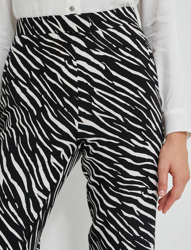   Zebra Desenli Crop Pantolon