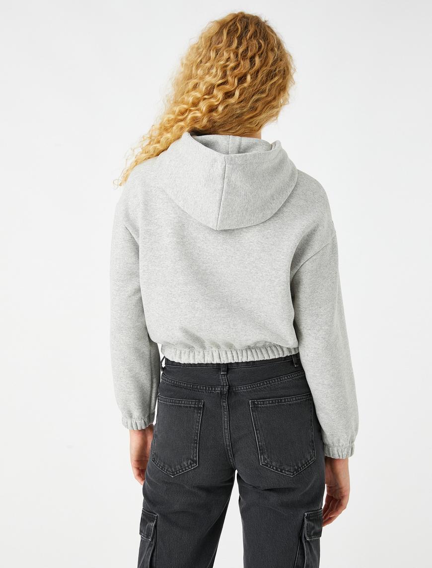   Crop Kapüşonlu Sweatshirt