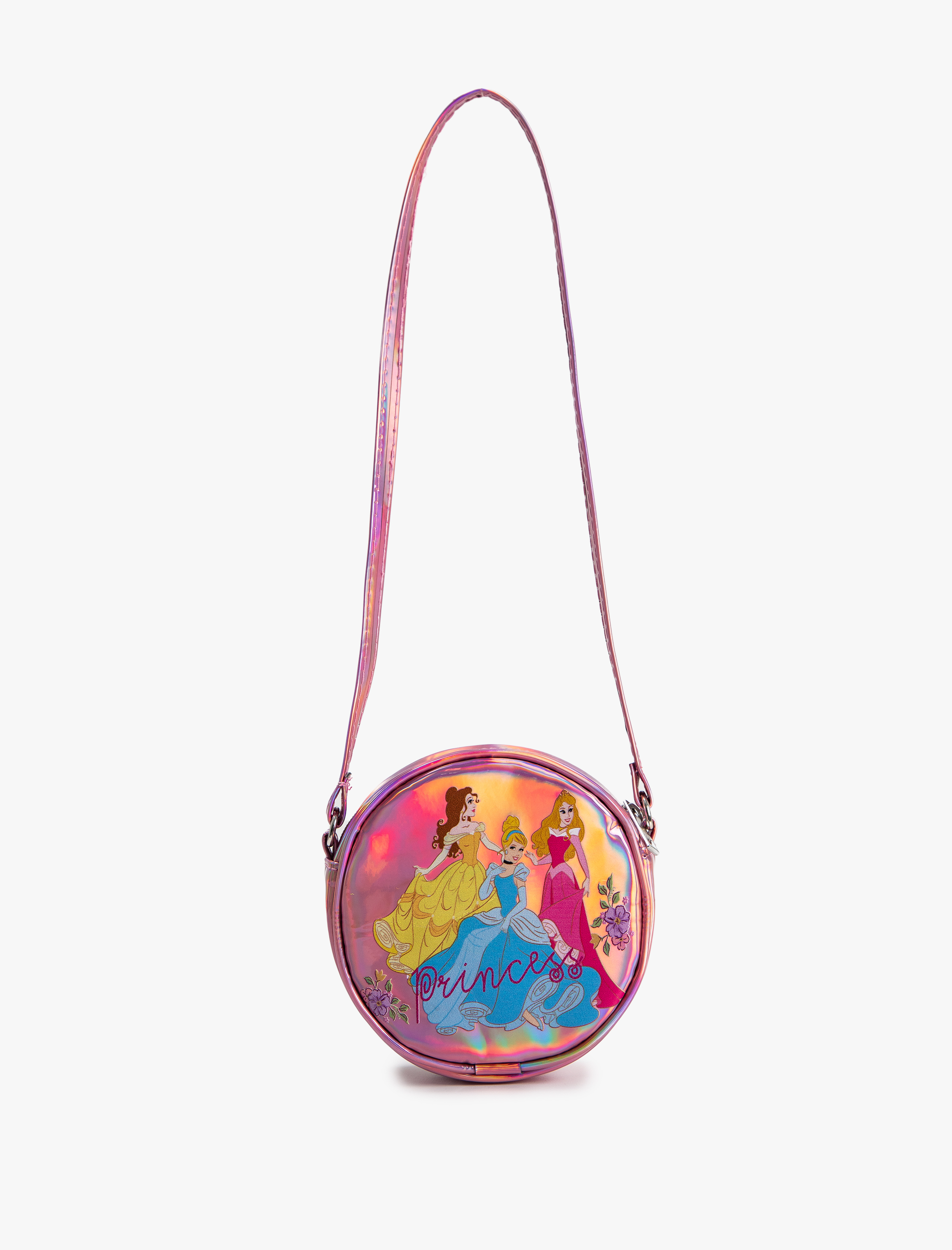  Kız Çocuk Disney Prenses Baskılı Lisanslı Parlak Omuz Çantası