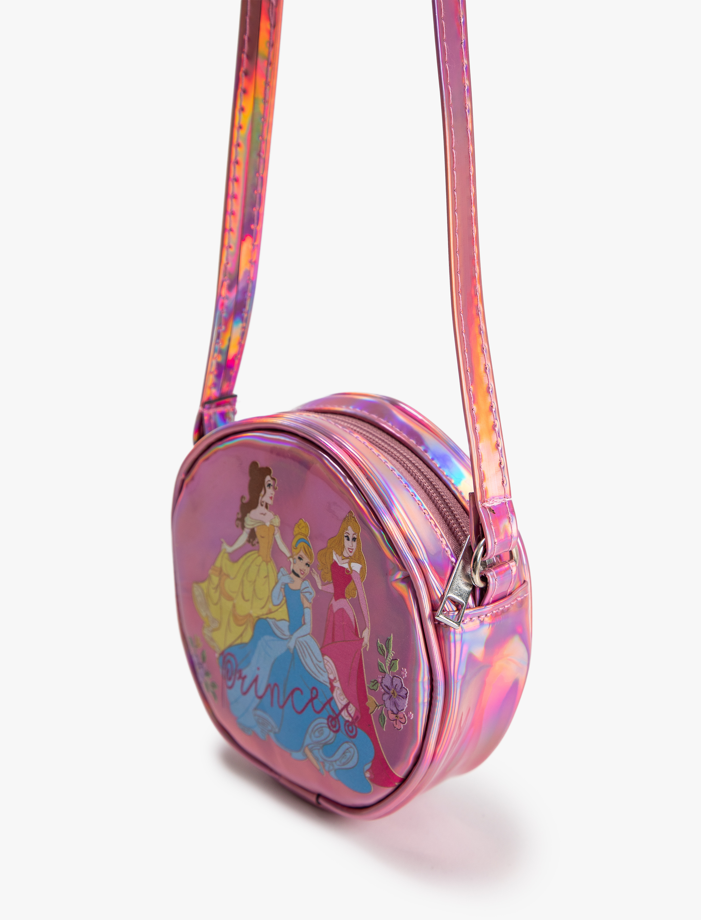  Kız Çocuk Disney Prenses Baskılı Lisanslı Parlak Omuz Çantası