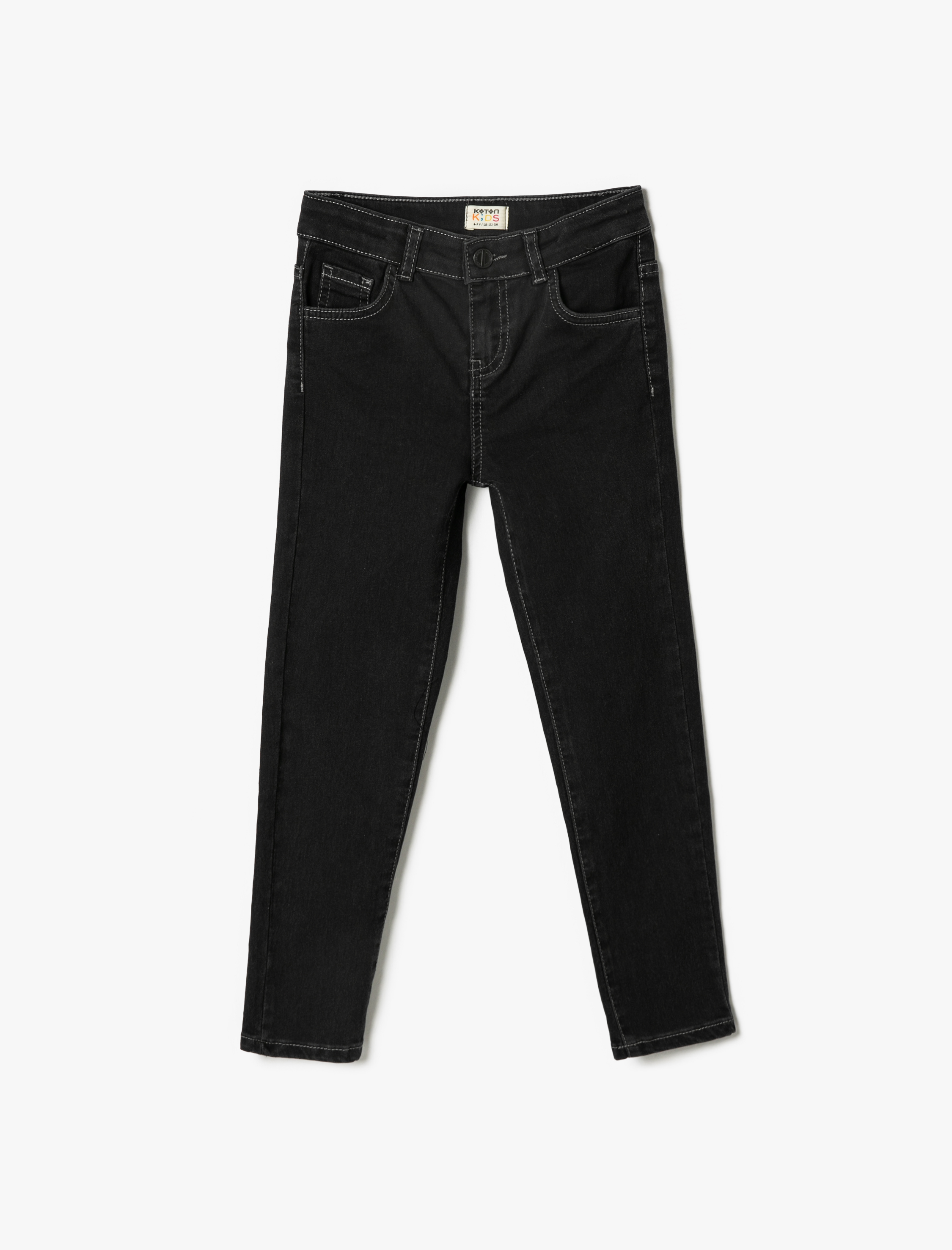 Erkek Çocuk Kot Pantolon Dar Paça Cepli Pamuklu - Skinny Jean