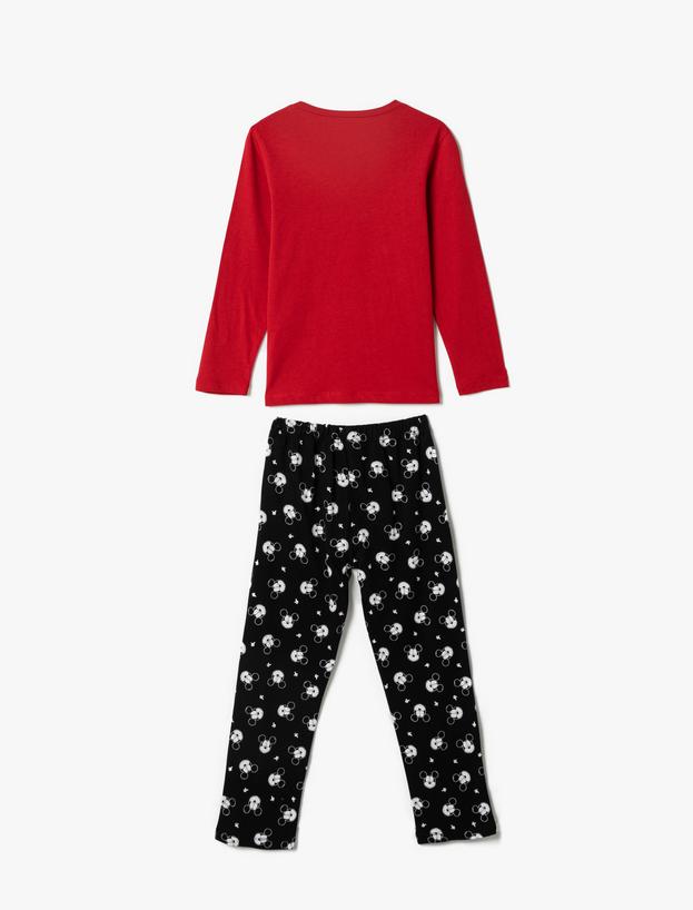  Kız Çocuk Minnie Mouse Baskılı Lisanslı Pijama Takımı Pamuklu