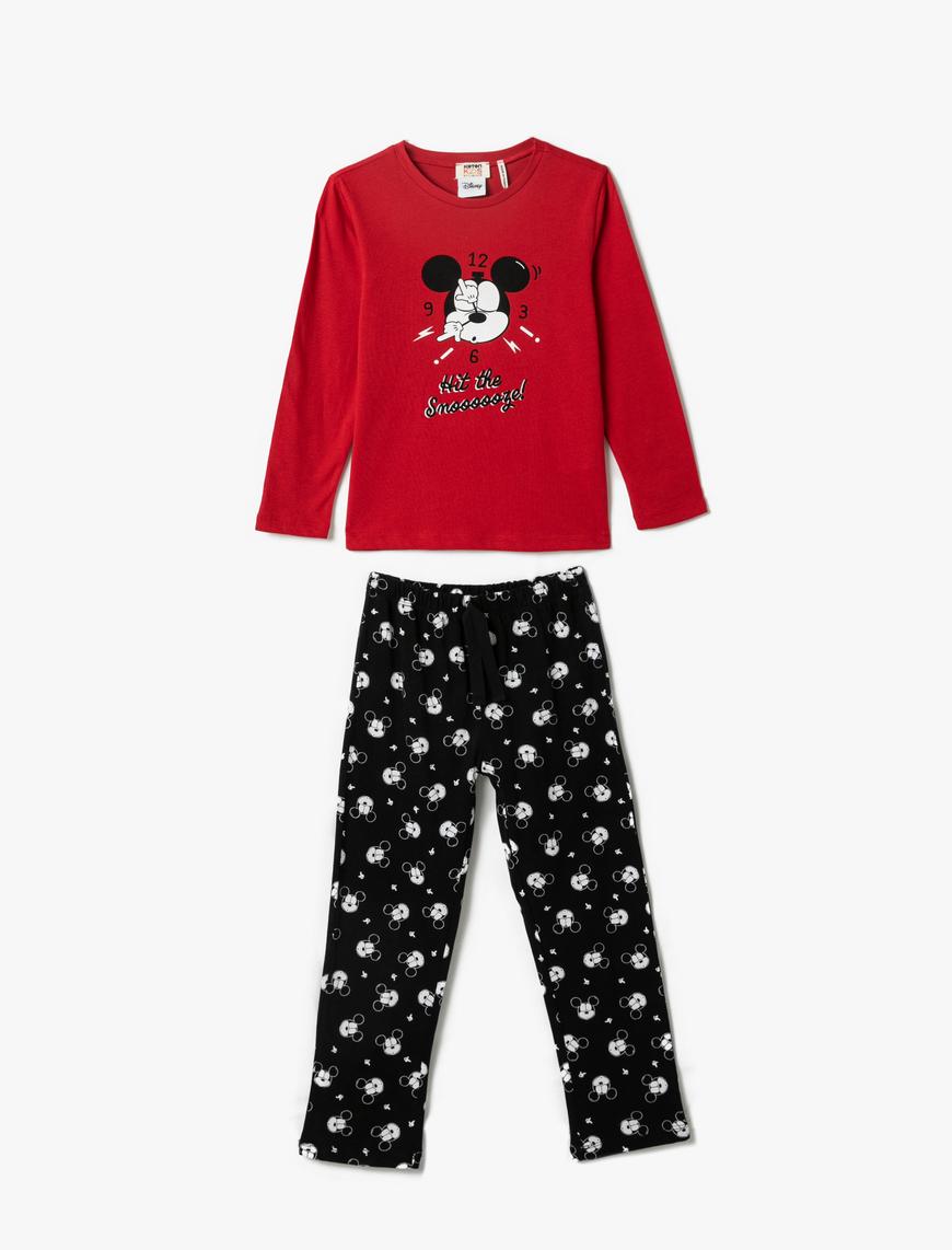  Kız Çocuk Kışlık Pijama Takımı Minnie Mouse Baskılı Lisanslı Pamuklu