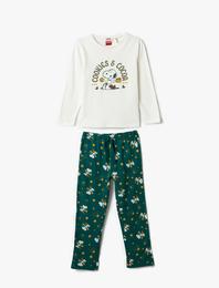 Snoopy Baskılı Lisanslı Pijama Takımı Pamuklu