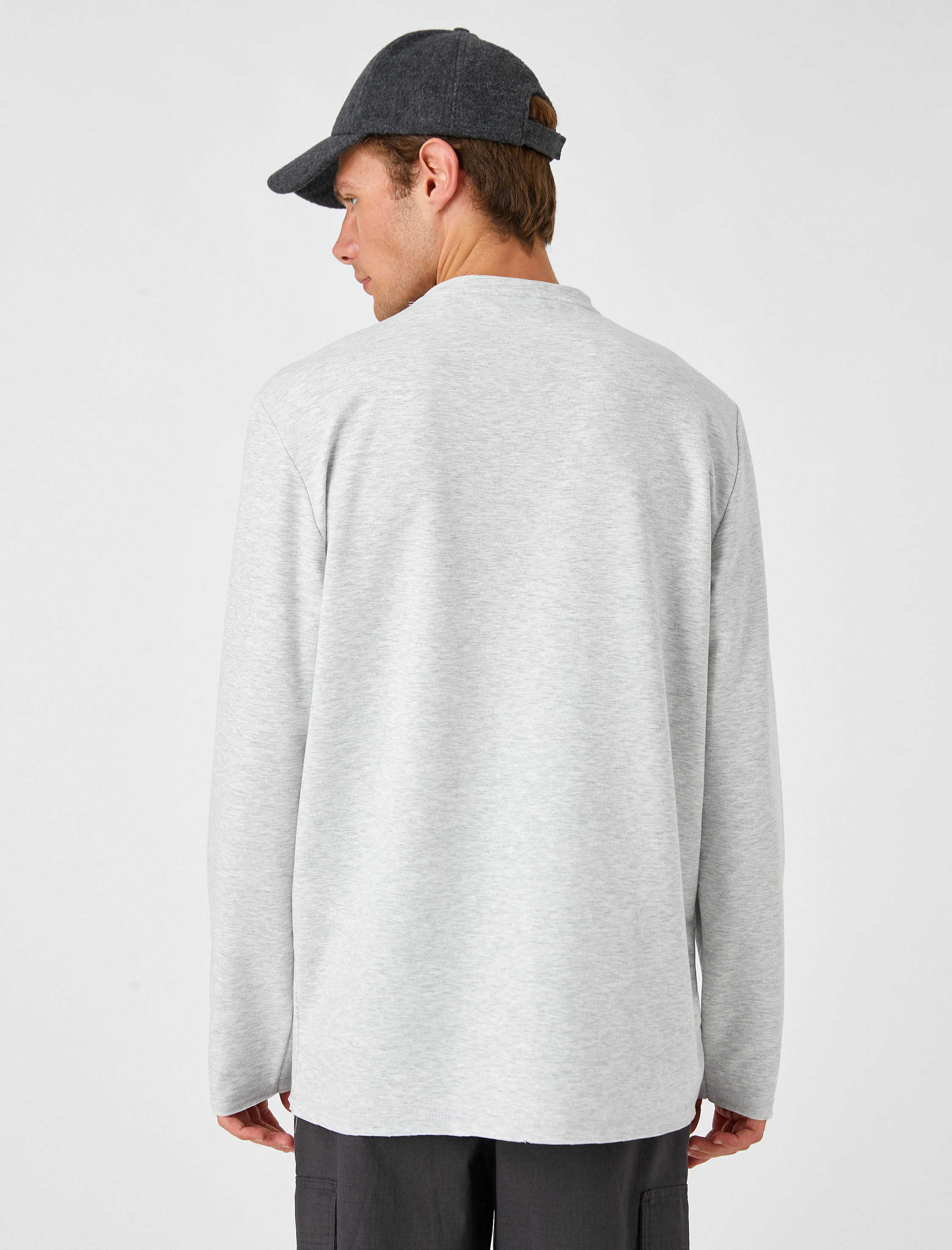   Basic Tişört Uzun Kollu Bisiklet Yaka