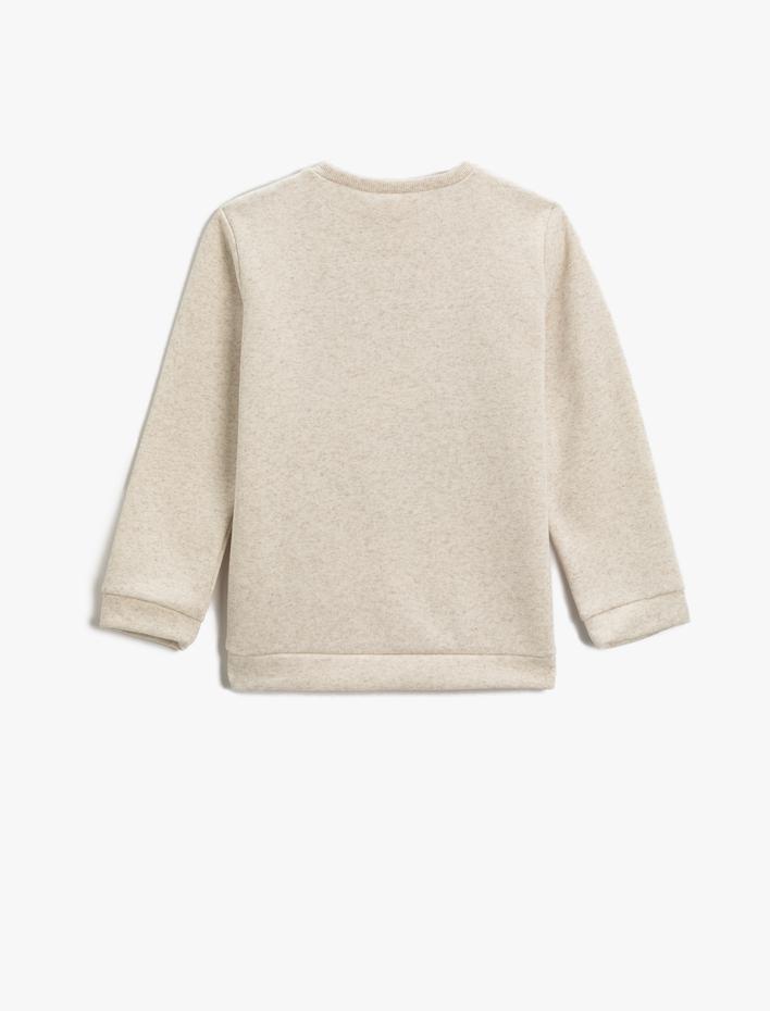 Erkek Çocuk Baskılı Sweatshirt Bisiklet Yaka