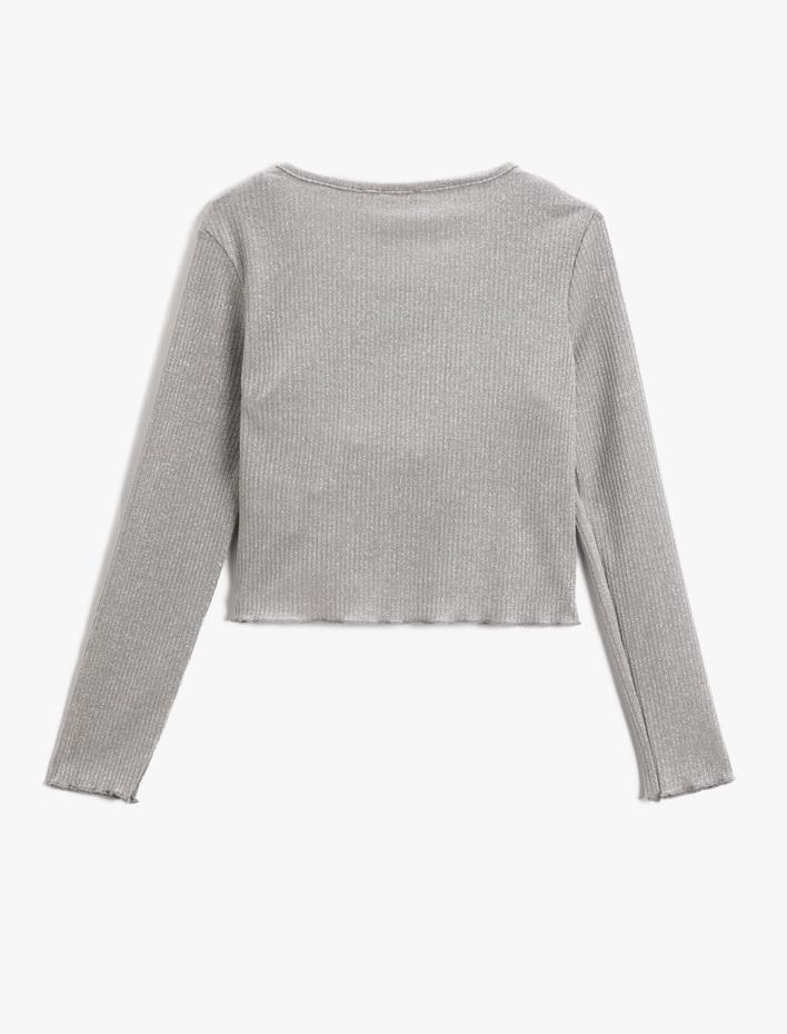 Kız Çocuk Crop Üst ve Uzun Kollu Hırka 2'li Takım