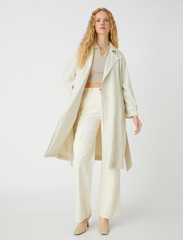  Kuşaklı Midi Boy Trençkot