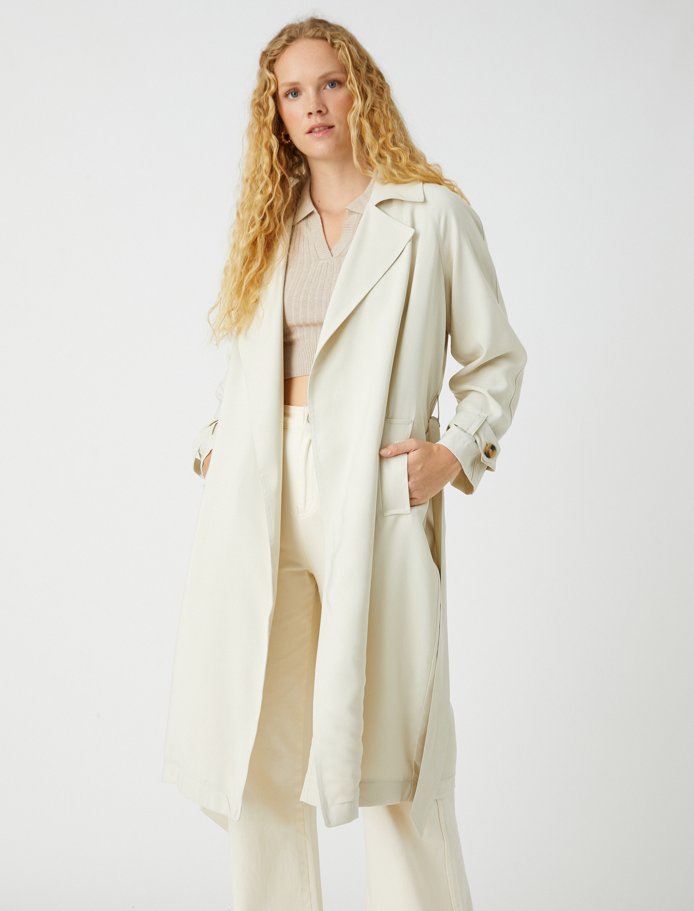   Kuşaklı Midi Boy Trençkot