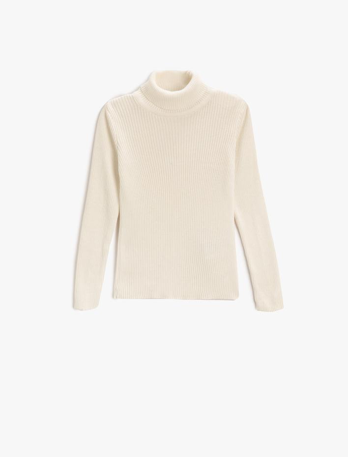 Kız Çocuk Basic Balıkçı Yaka Kazak Ribanalı