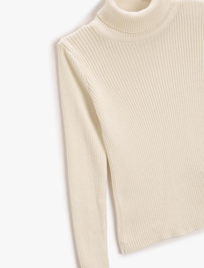 Kız Çocuk Basic Balıkçı Yaka Kazak Ribanalı