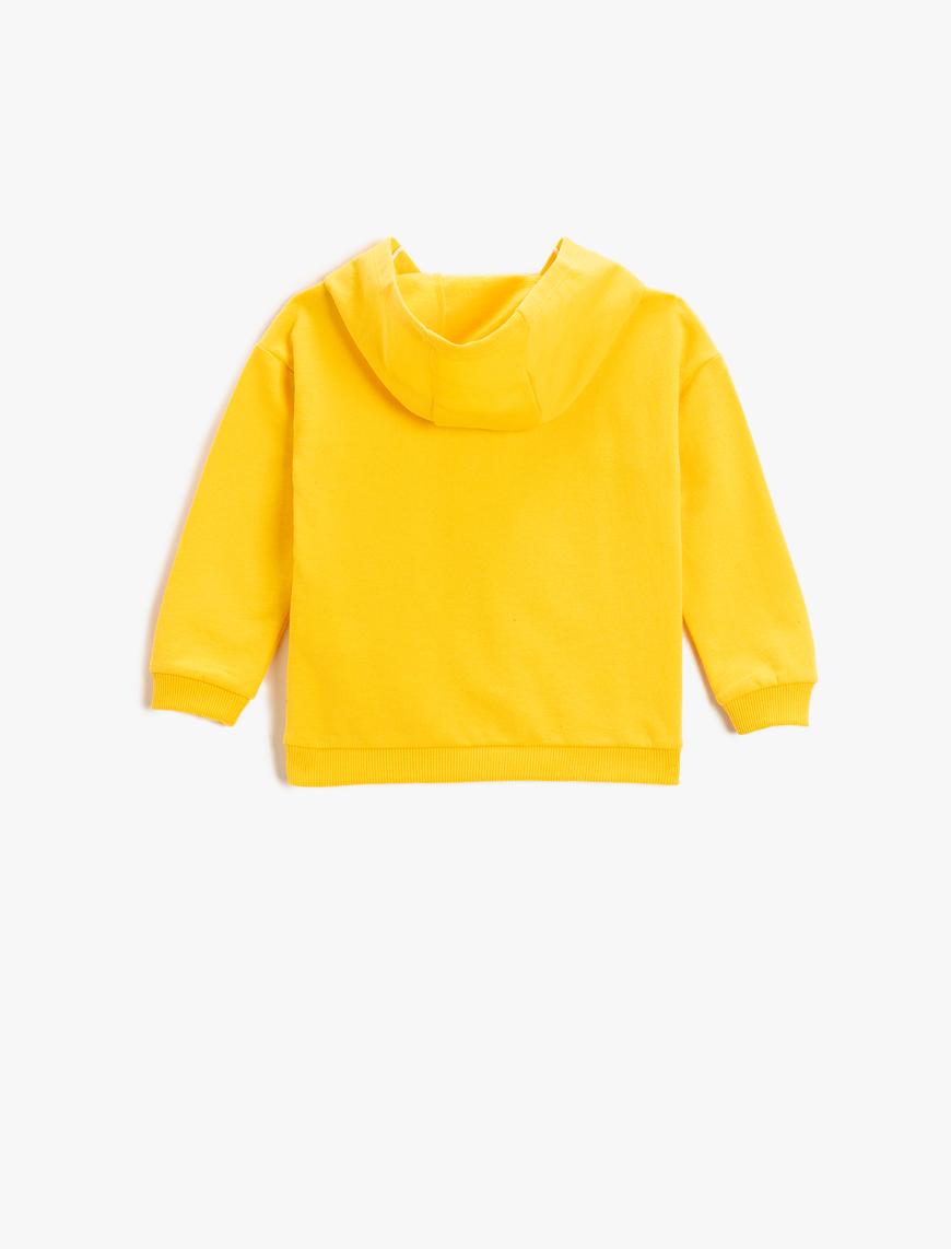  Erkek Bebek Bisiklet Yaka Baskılı Sweatshirt Pamuklu