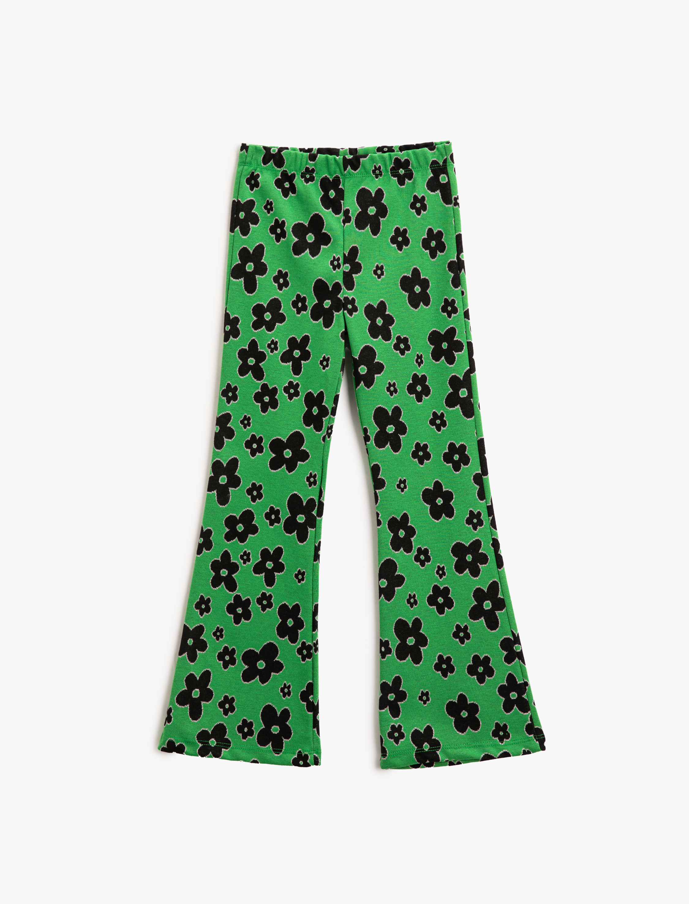  Kız Çocuk İspanyol Paça Pantolon Çiçekli