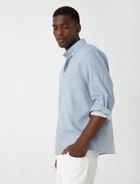 Spor Gömlek Slim Fit Klasik Yaka Uzun Kollu Non Iron