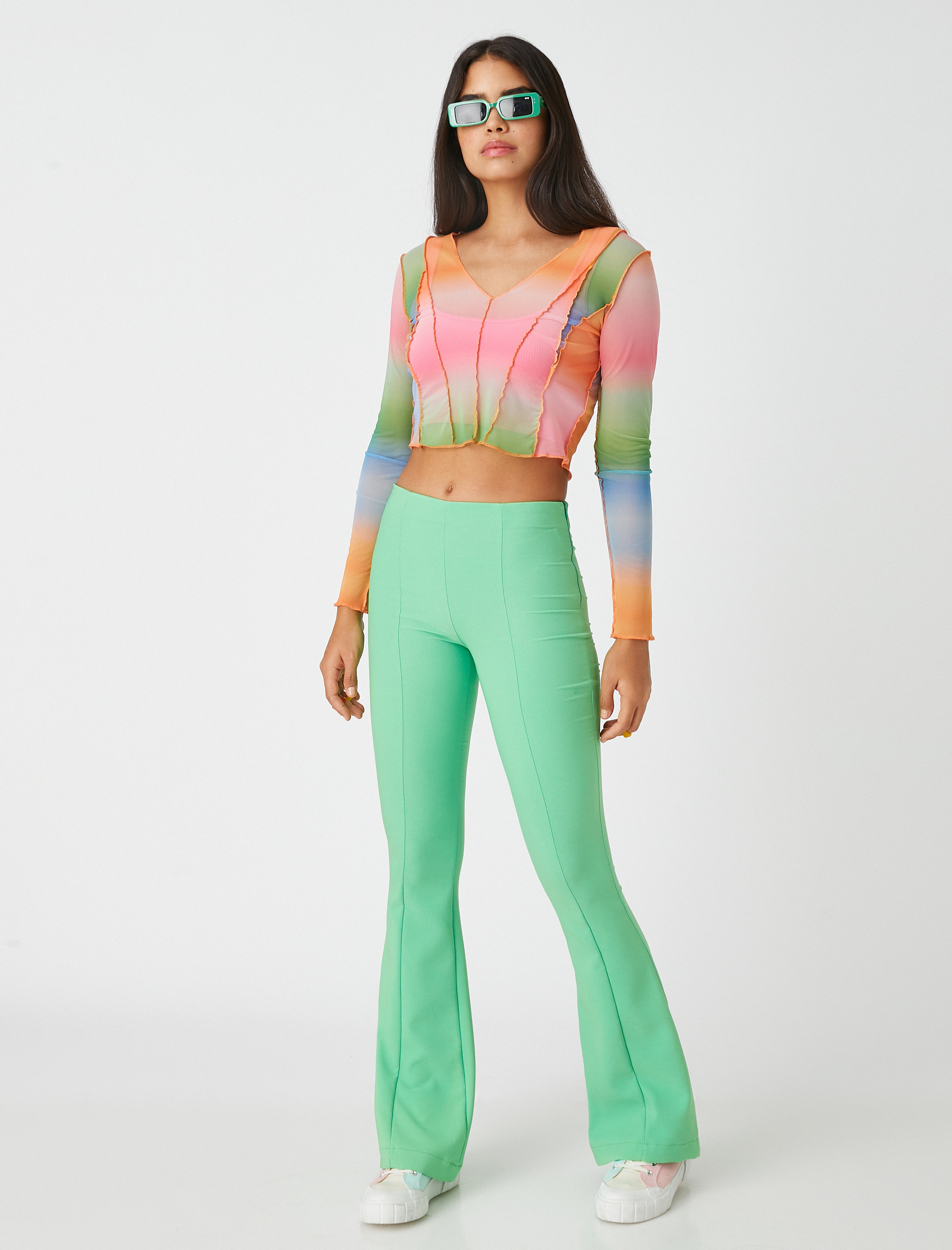   İspanyol Paça Pantolon Yırtmaçlı