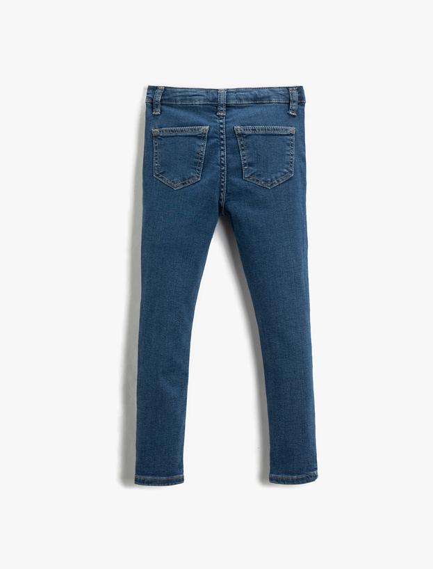  Kız Çocuk Kot Pantolon Dar Paça Yüksek Bel - Skinny Jean