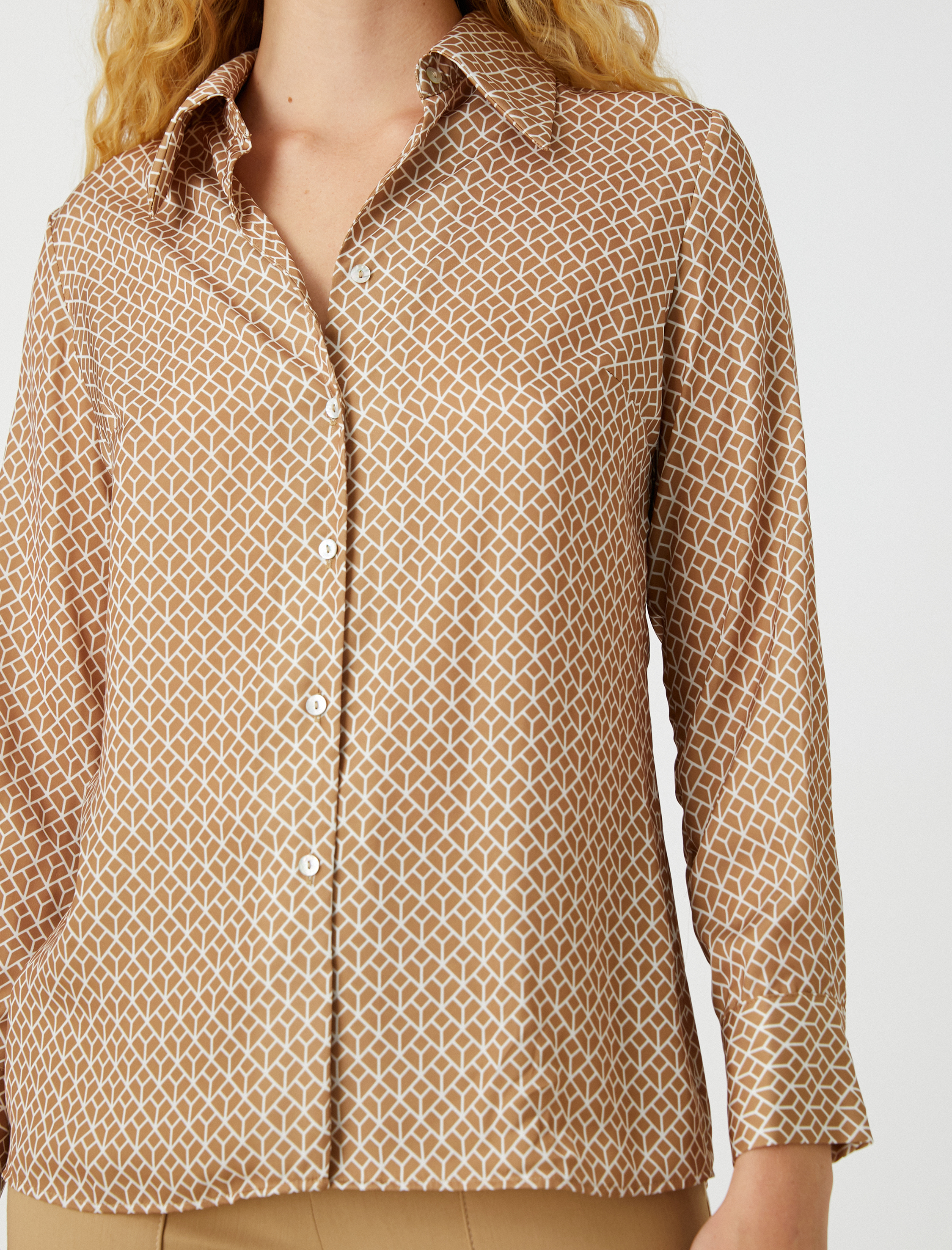   Saten Gömlek Uzun Kollu