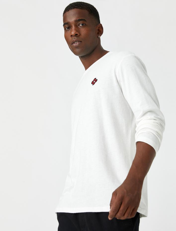  Basic Sweatshirt Bisiklet Yaka Uzun Kollu