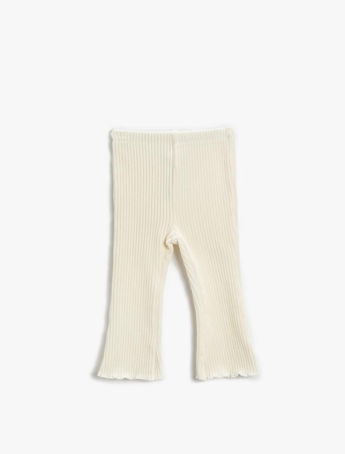Kız Bebek Basic Fitilli İspanyol Paça Tayt
