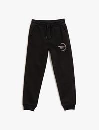 Baskı Detaylı Jogger Eşofman Altı Beli Bağlamalı