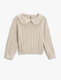 Bebe Yaka Sweatshirt Dokulu Manşetleri ve Beli Lastikli