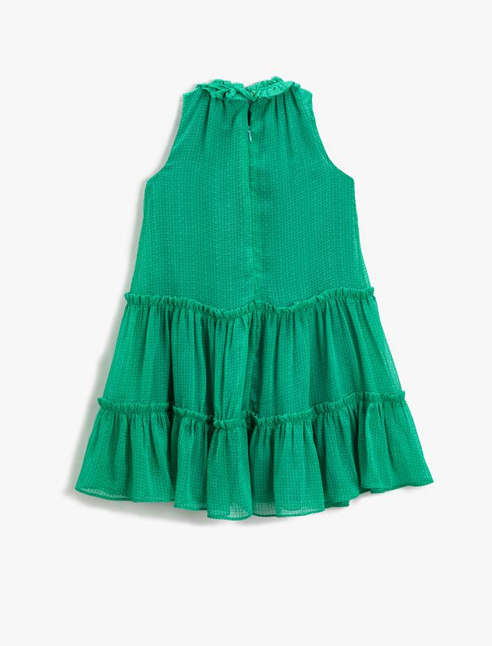 Kız Çocuk Midi Elbise Halter Yaka
