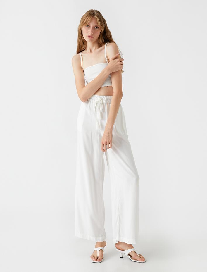  Bol Paça Pantolon Beli Bağlamalı