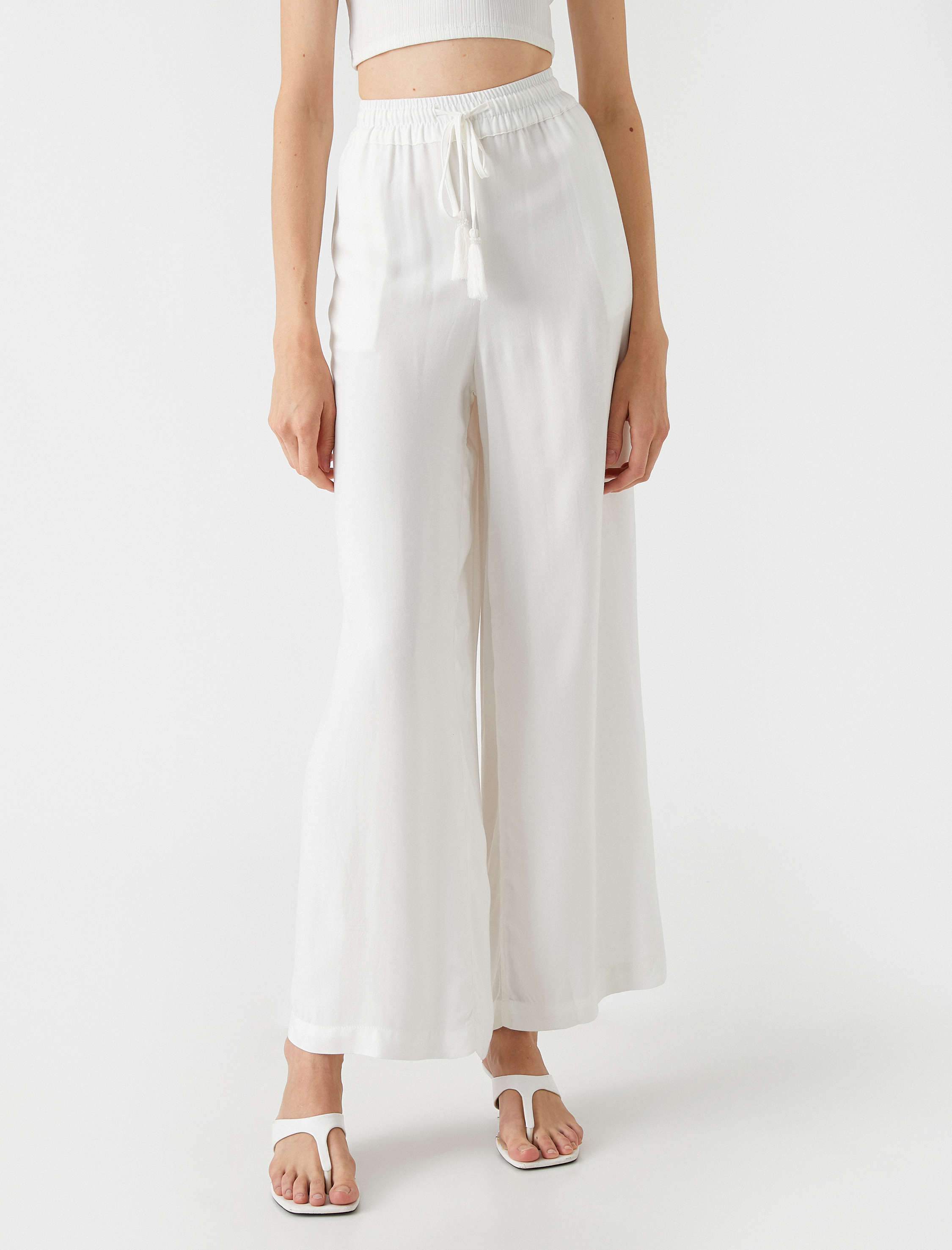   Bol Paça Pantolon Beli Bağlamalı