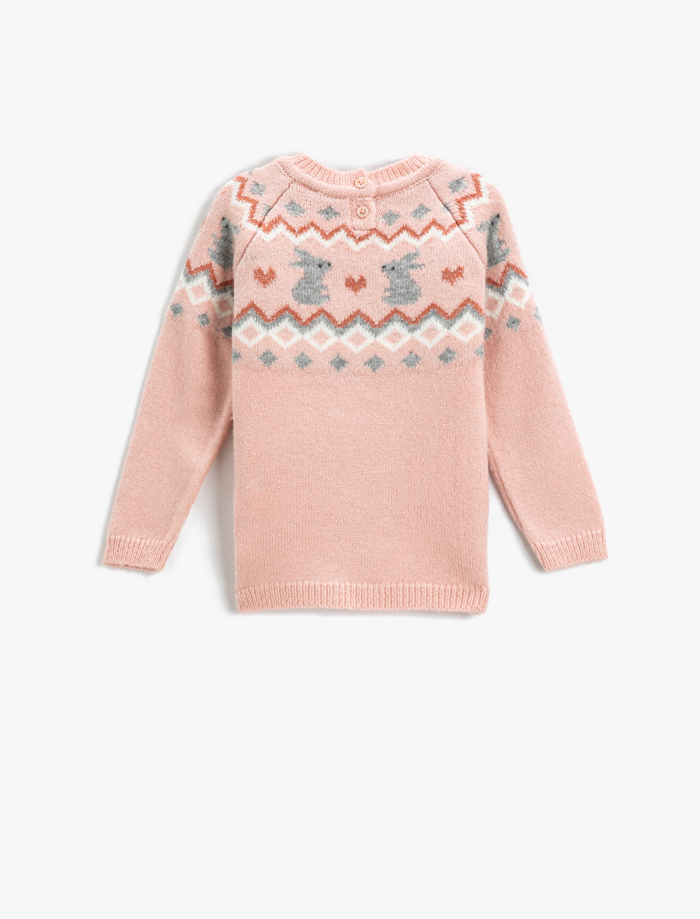 Kız Bebek Triko Kazak Tavşan Desenli