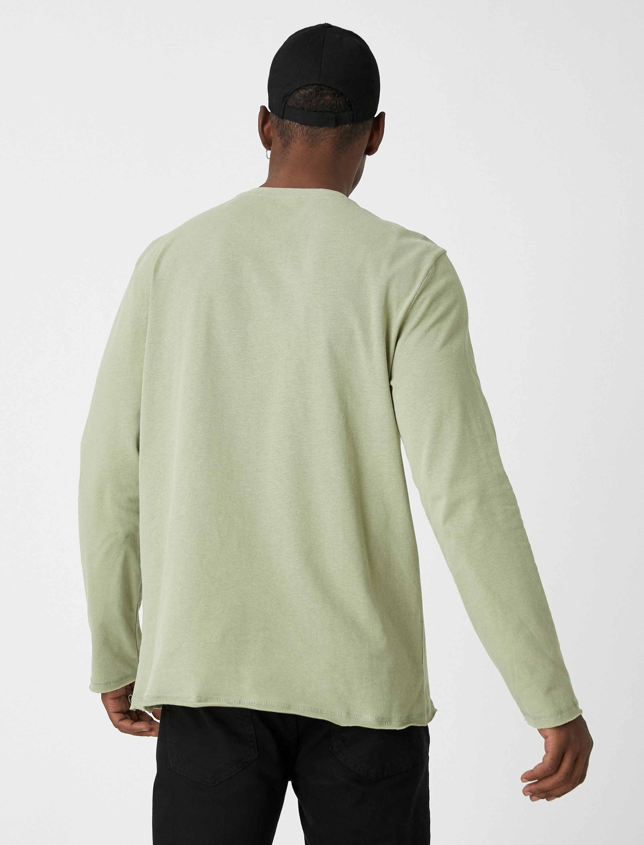   Uzun Kollu Tişört Bisiklet Yaka