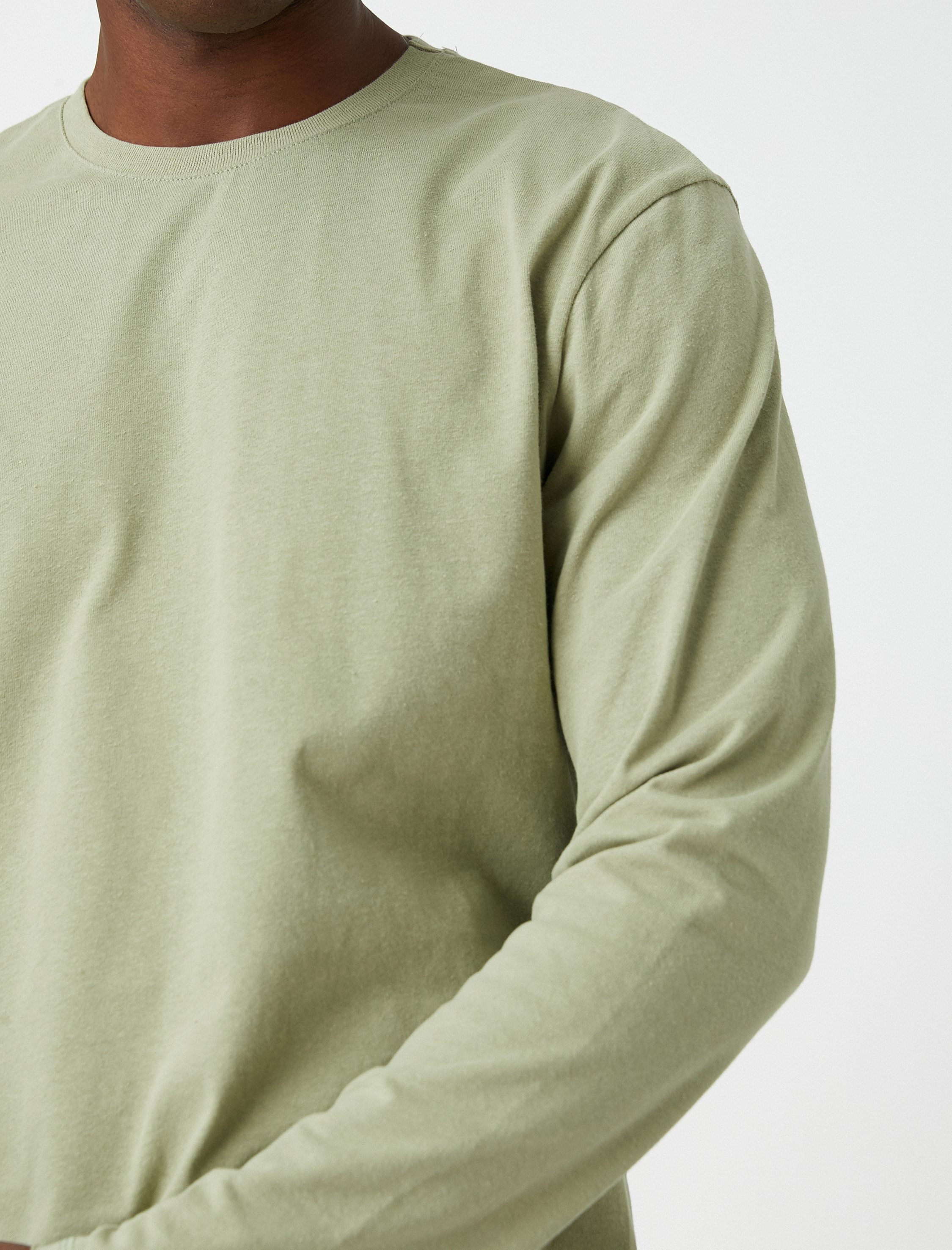   Uzun Kollu Tişört Bisiklet Yaka