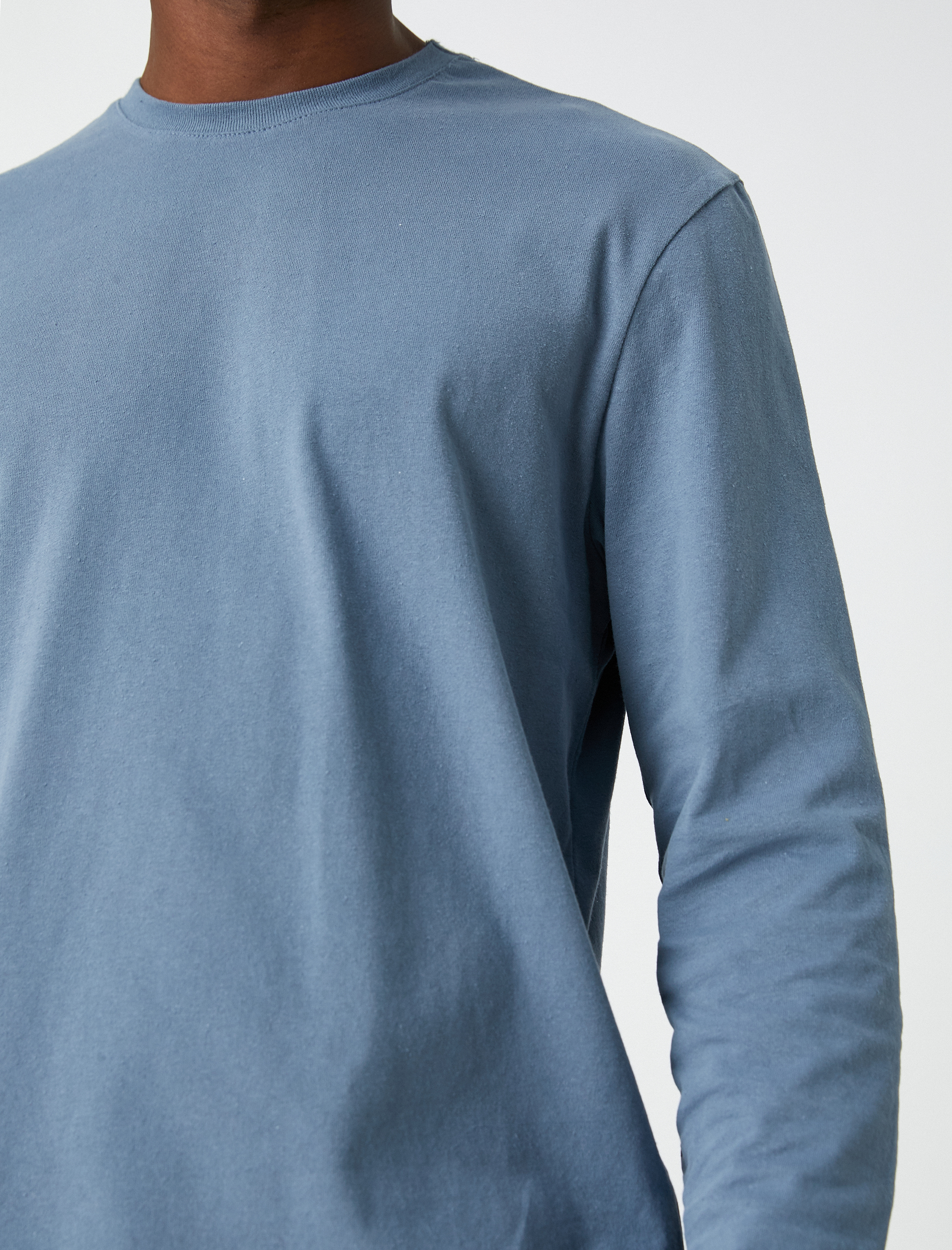   Uzun Kollu Tişört Bisiklet Yaka