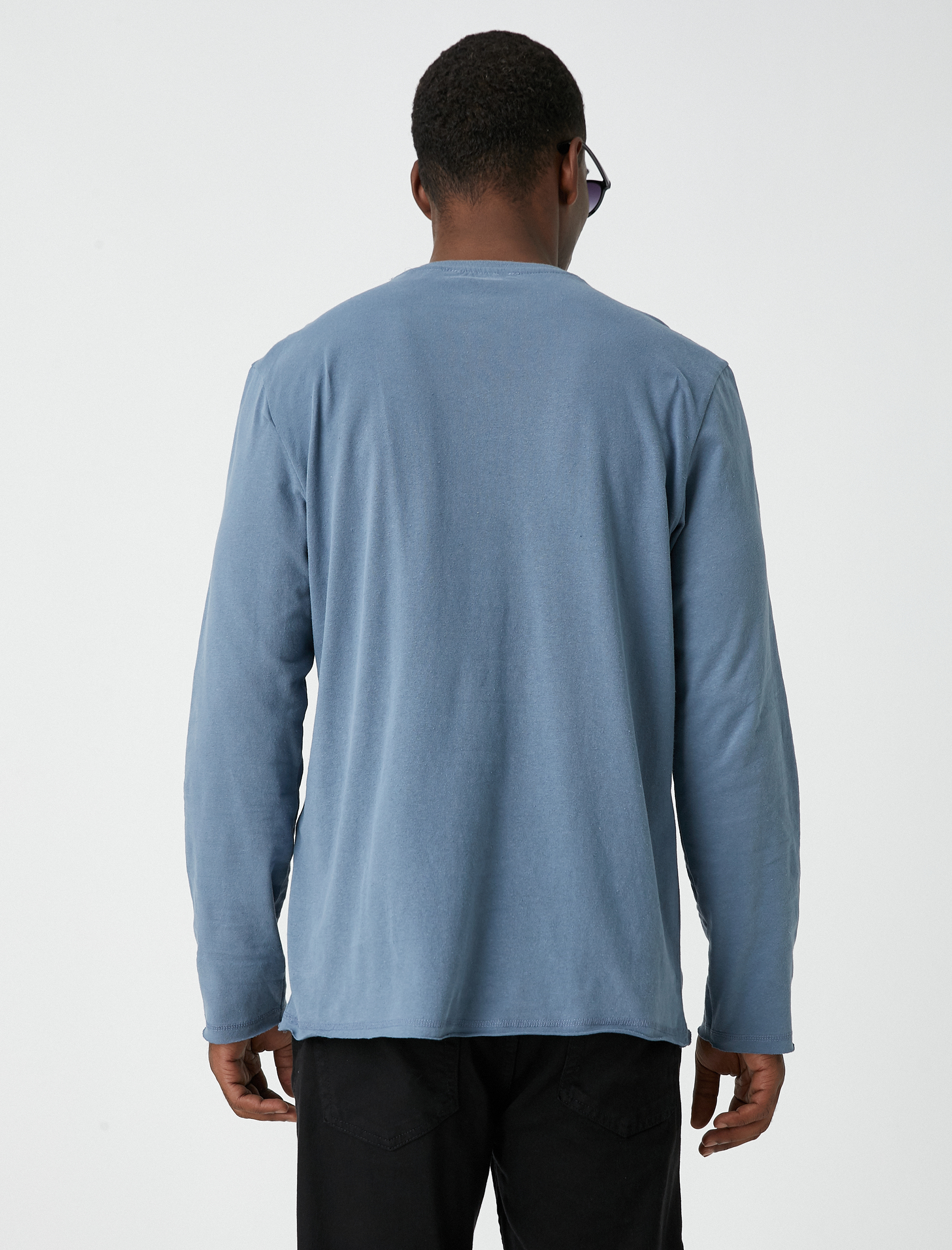   Uzun Kollu Tişört Bisiklet Yaka