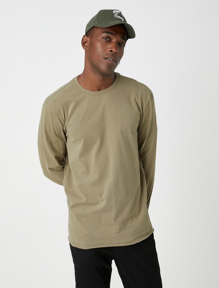  Uzun Kollu Tişört Bisiklet Yaka