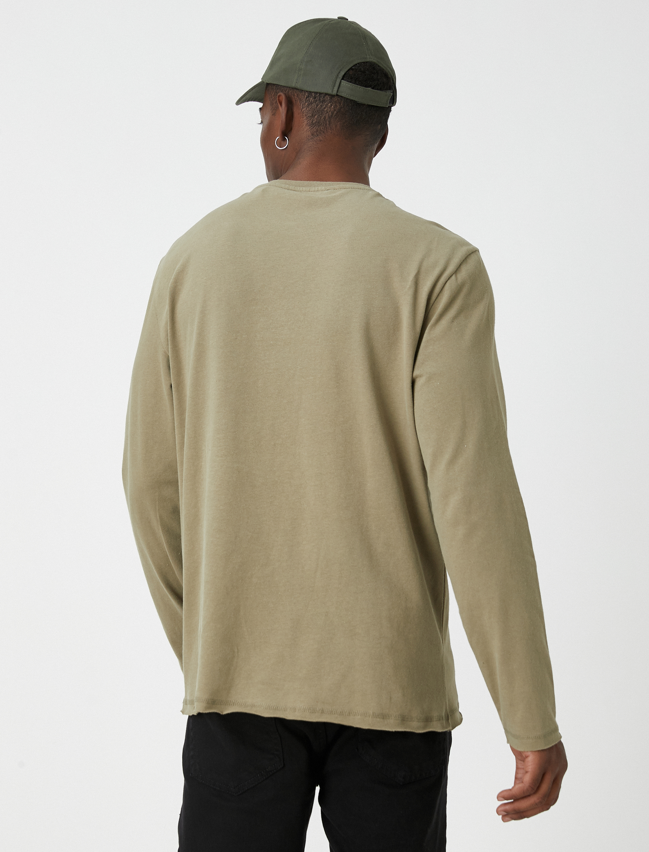   Uzun Kollu Tişört Bisiklet Yaka