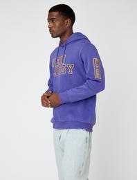 Kolej Baskılı Kapşonlu Sweatshirt