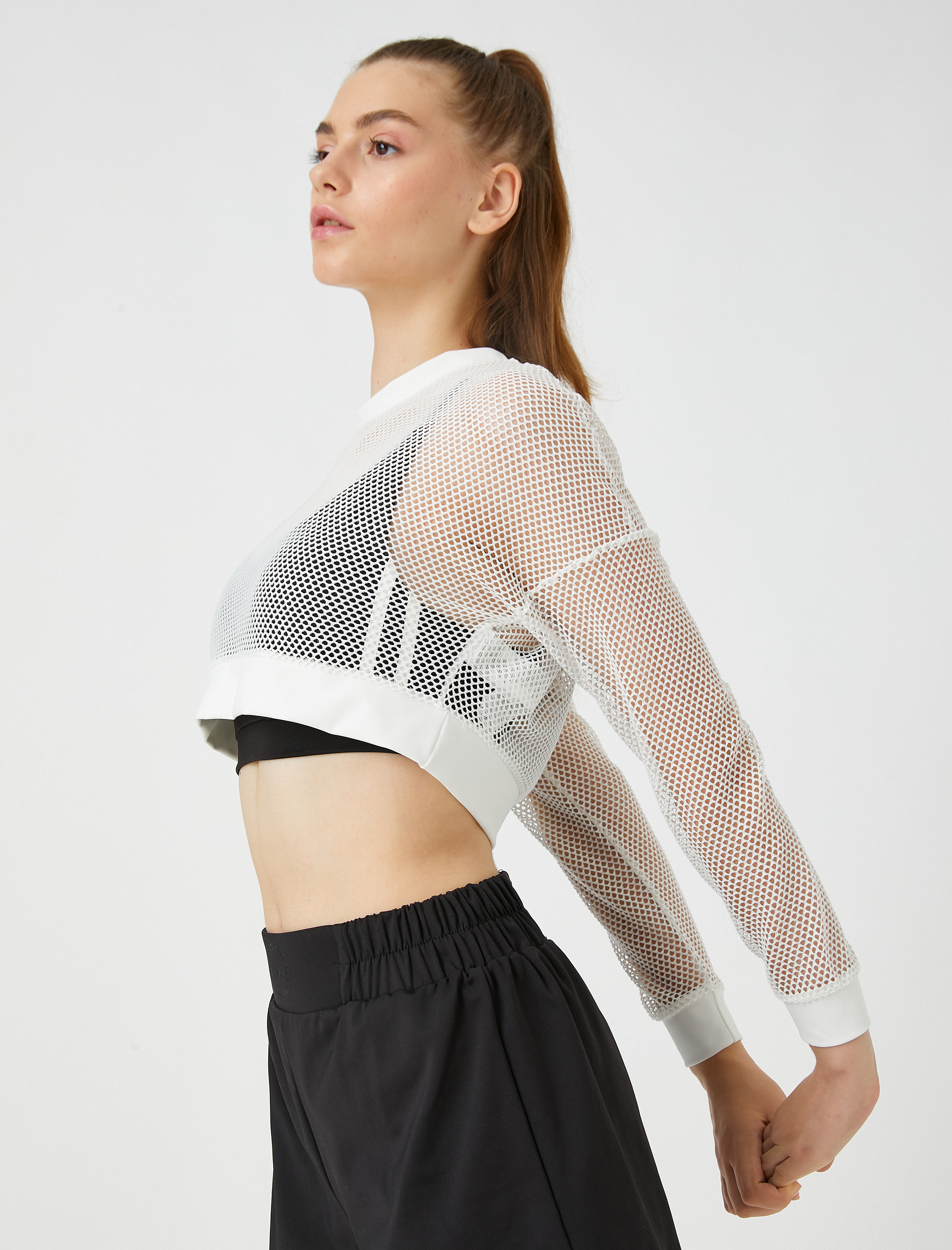   File Crop Spor Sweatshirt