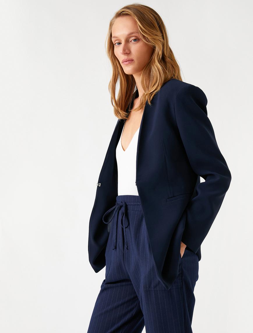   Blazer Ceket Kopça Detaylı