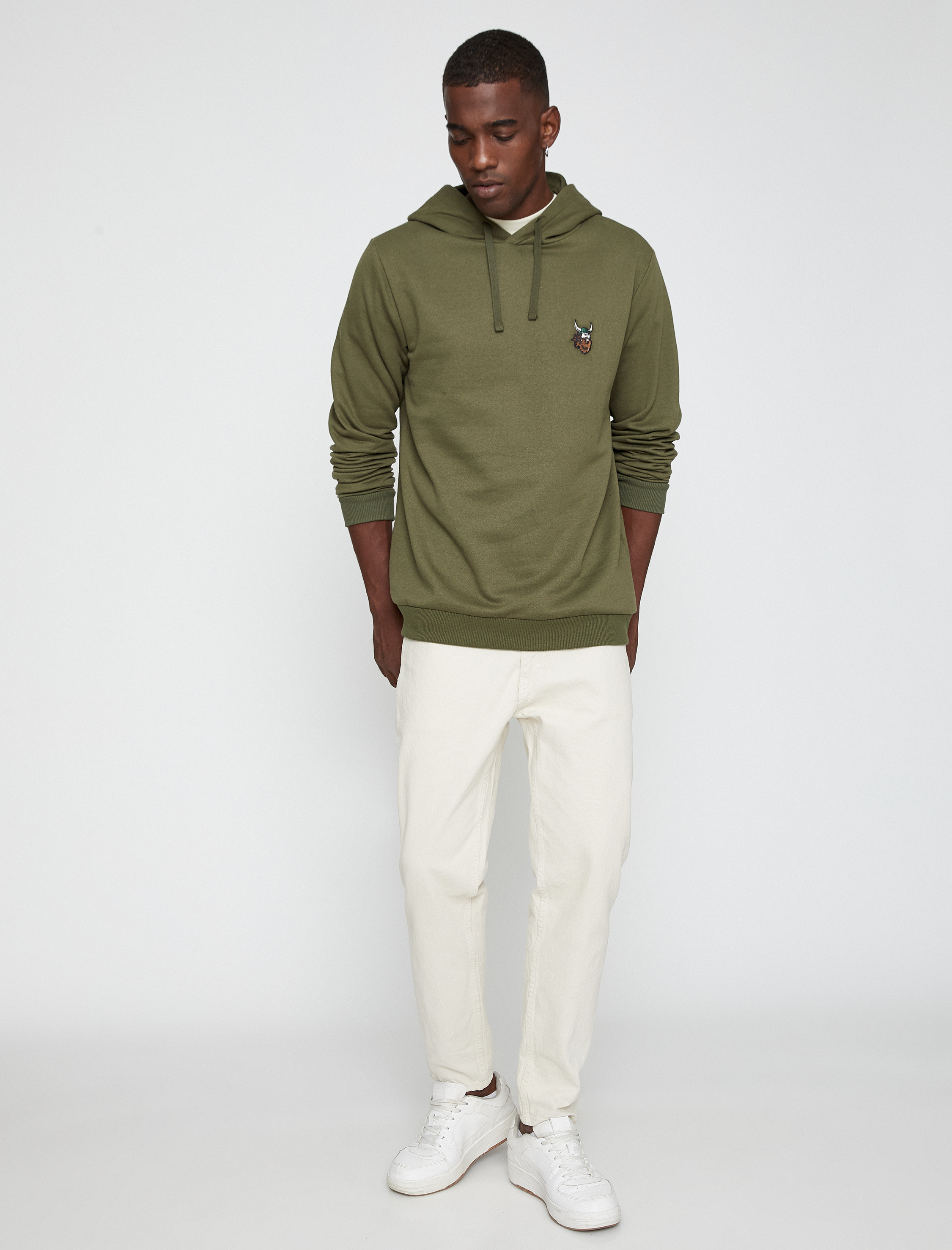   Hayvan Baskılı Kapşonlu Sweatshirt