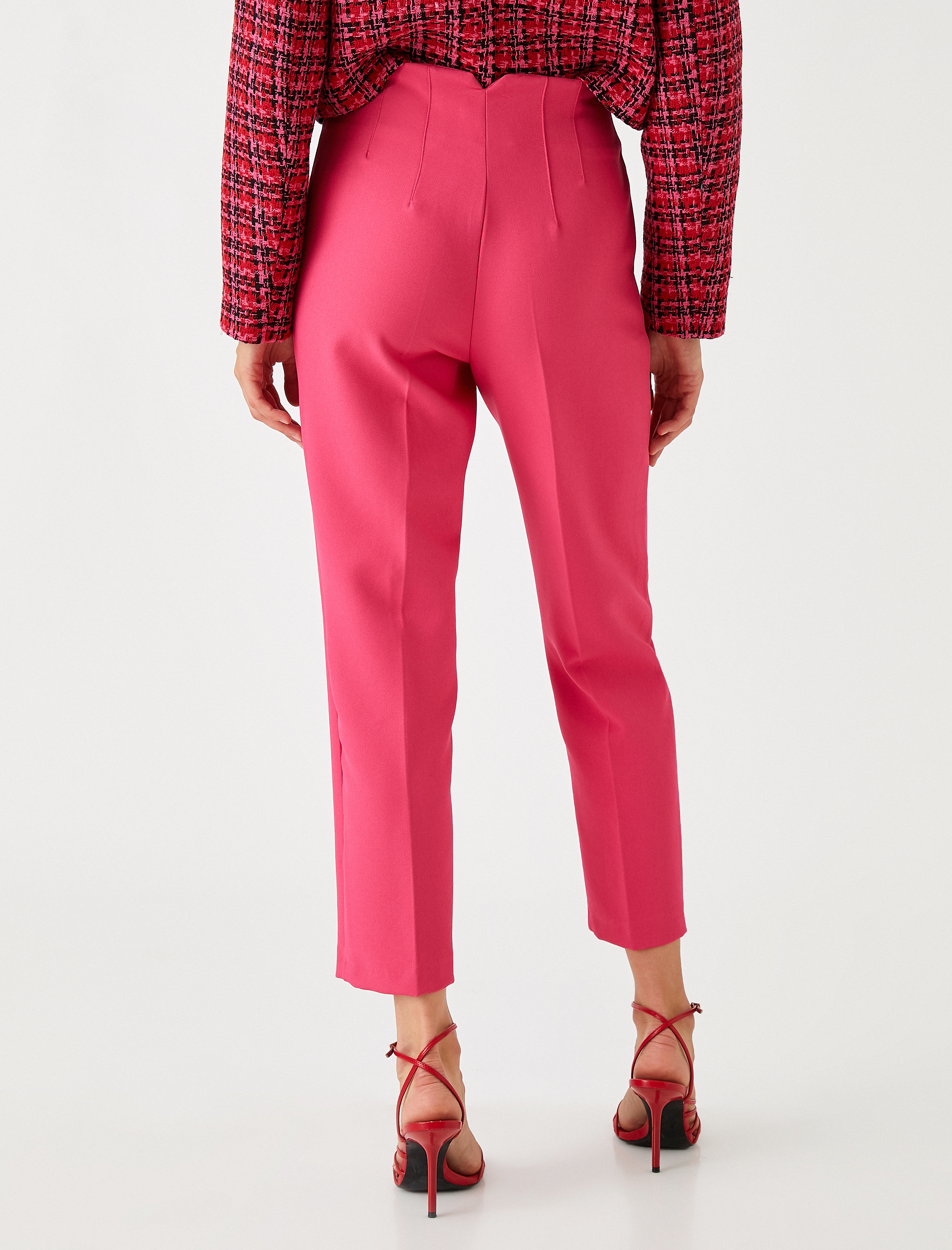   Dikiş Detaylı Crop Pantolon Cepli