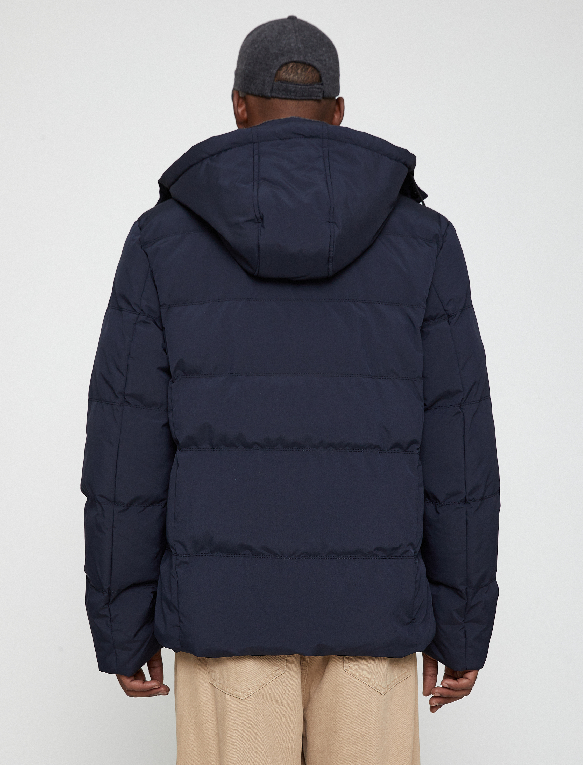   Kapşonlu Şişme Mont Cep Detaylı Su Geçirmez