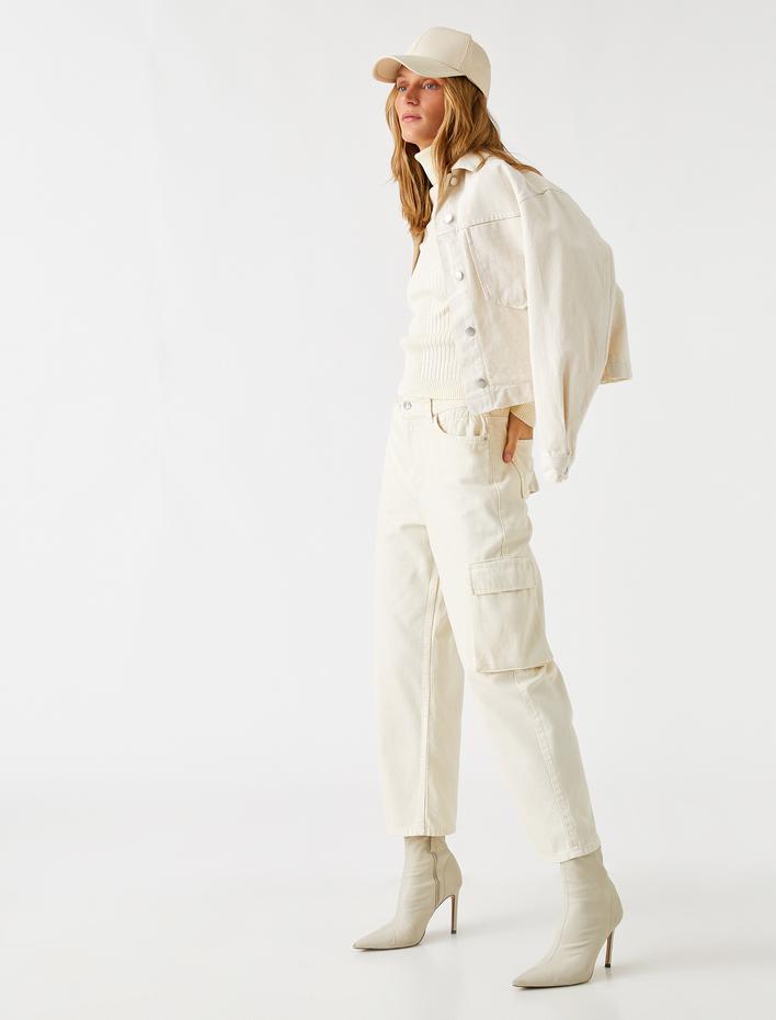  Yüksek Bel Kargo Pantolon Düz Paça