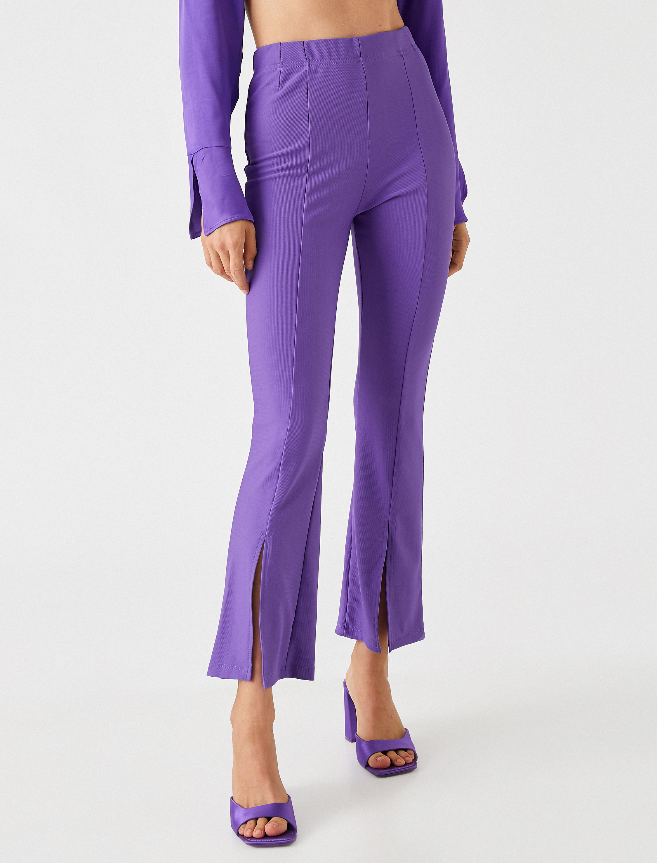   Yırtmaçlı Crop İspanyol Paça Tayt