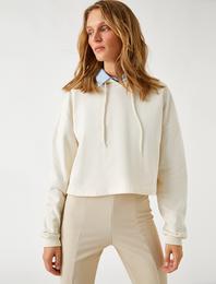 Kapüşonlu Crop Sweatshirt