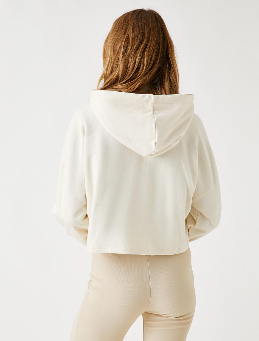   Kapüşonlu Crop Sweatshirt
