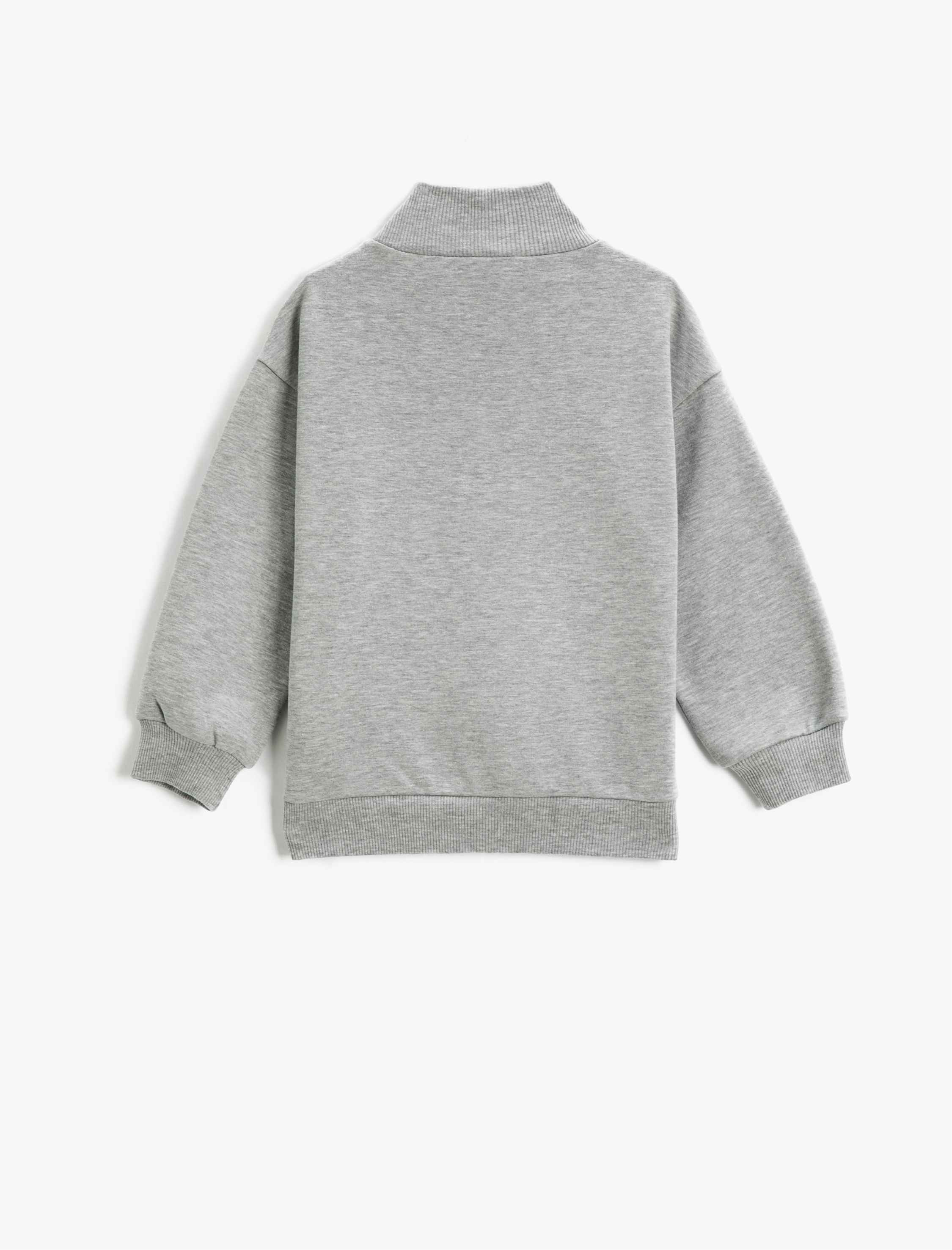Erkek Çocuk Yarım Balıkçı Yaka Sweatshirt Kapitone Kanguru Cep Detaylı