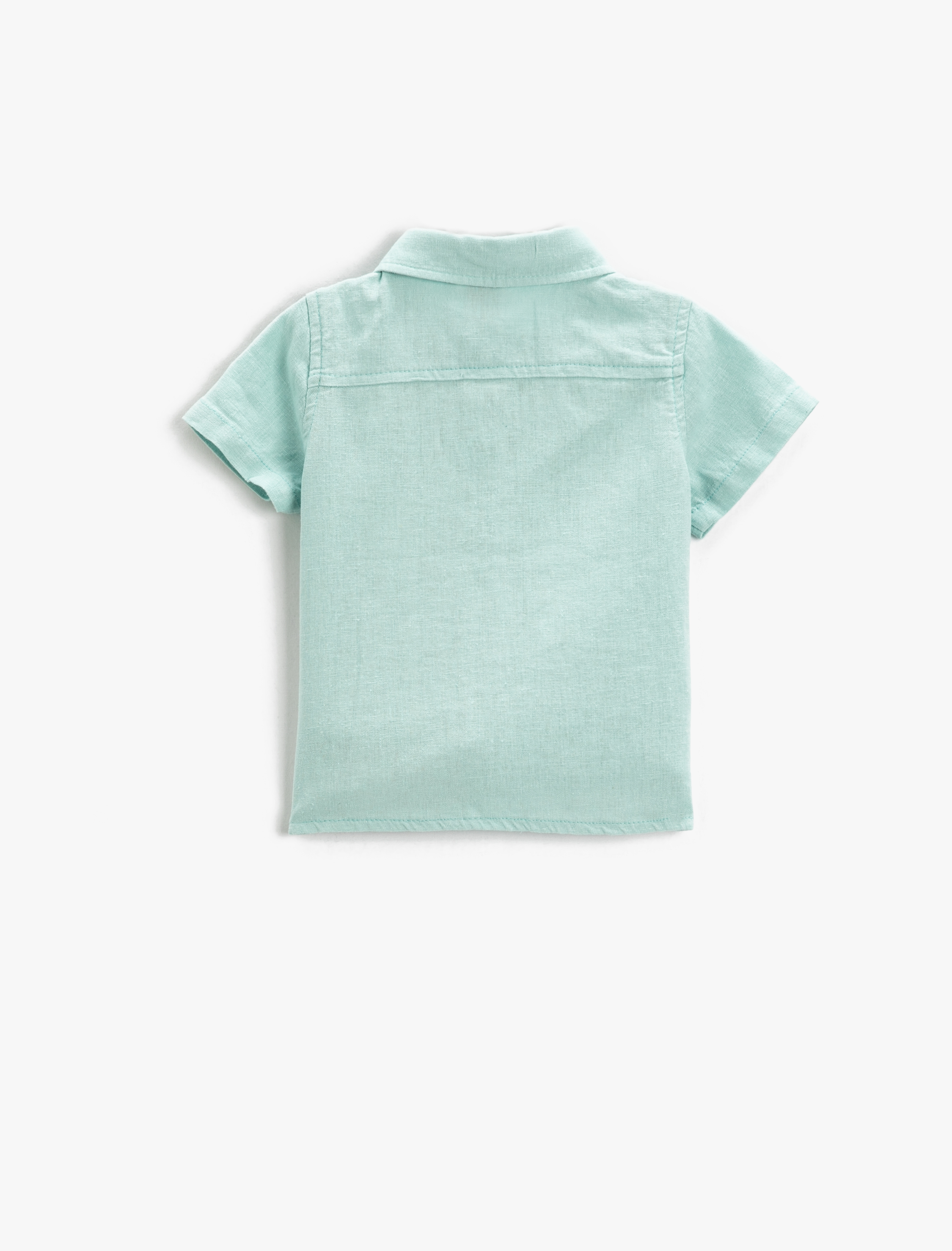  Erkek Bebek Keten Karışımlı Kısa Kollu Gömlek